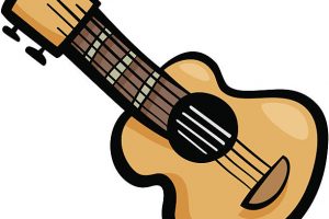 Cartoon Illustration of Acoustic Guitar Ear Clip Art